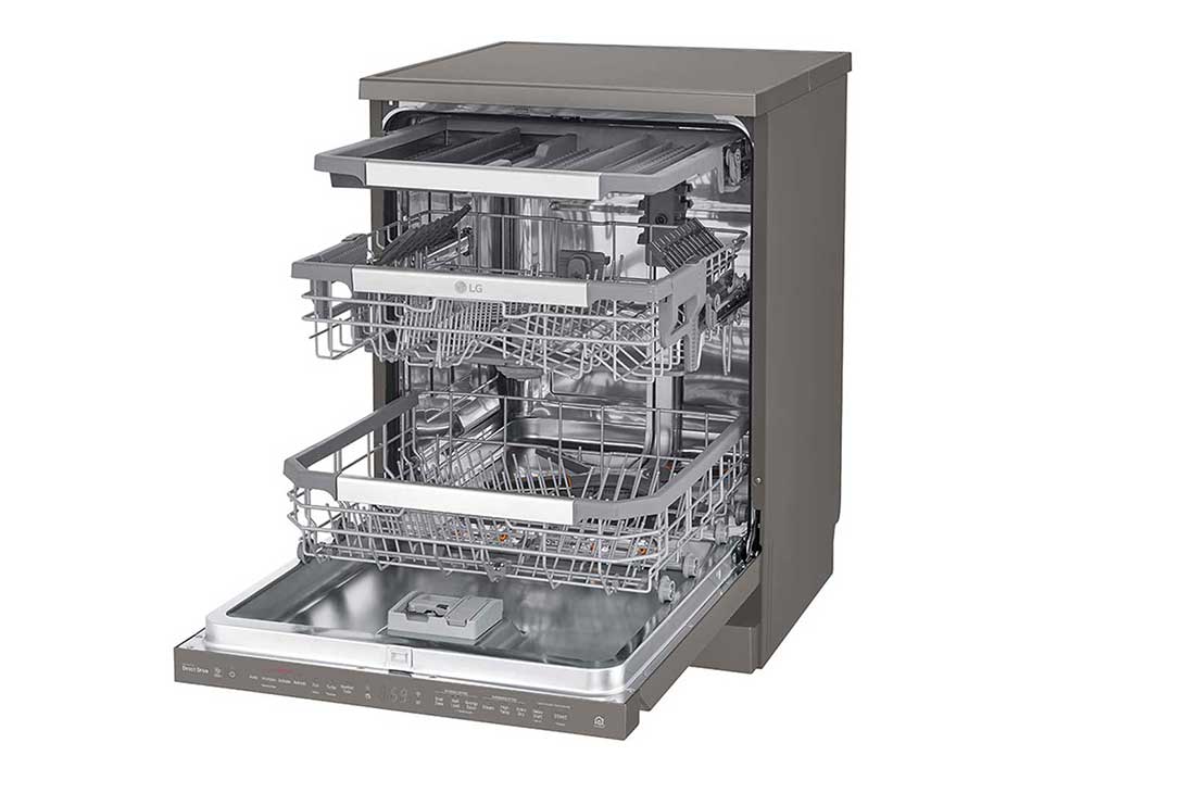 LG ال‌جی، ماشین ظرفشویی 14 نفره، فناوری ™TrueSteam و ™QuadWash، استیل مات , XD90DB, thumbnail 5