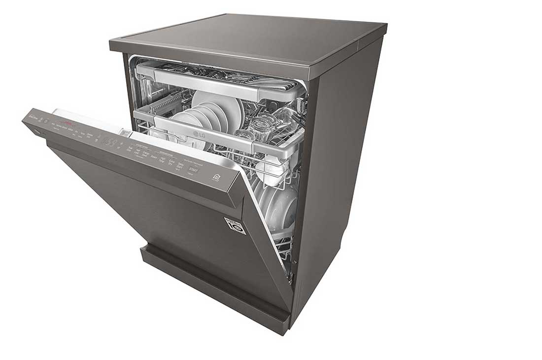 LG ال‌جی، ماشین ظرفشویی 14 نفره، فناوری ™TrueSteam و ™QuadWash، استیل مات , XD90DB, thumbnail 9