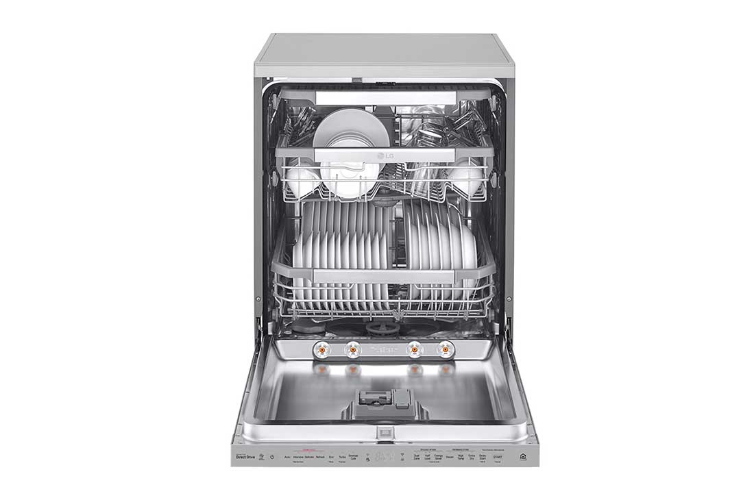 LG ال‌جی، ماشین ظرفشویی 14 نفره، فناوری™TrueSteam و™QuadWash، نقره‌ای مات  , XD90S, thumbnail 3