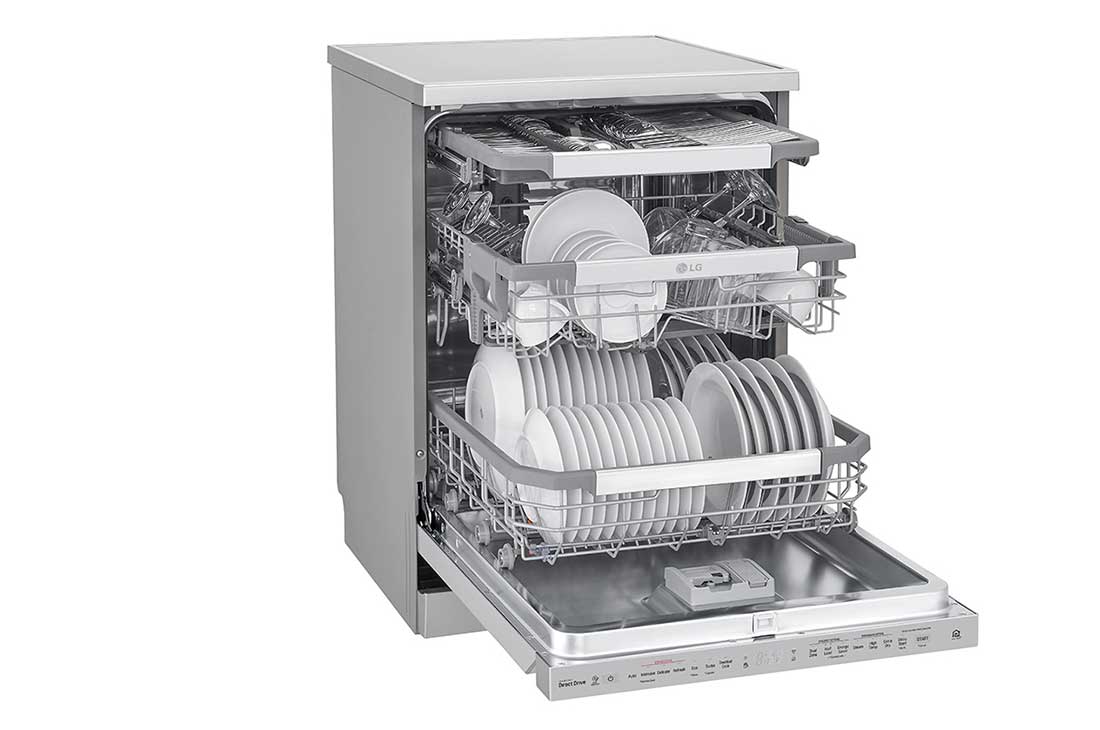 LG ال‌جی، ماشین ظرفشویی 14 نفره، فناوری™TrueSteam و™QuadWash، نقره‌ای مات  , XD90S, thumbnail 6