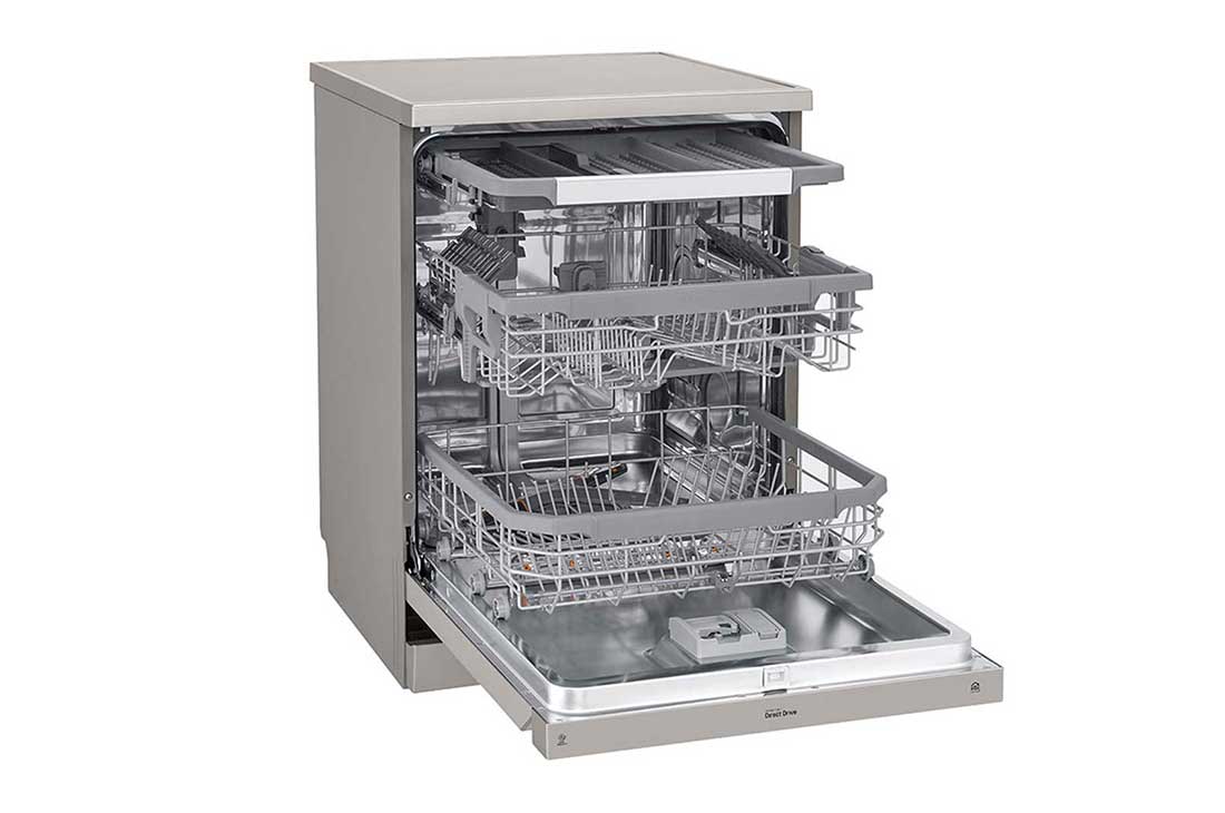 LG ال‌جی، ماشین ظرفشویی 14 نفره، فناوری™TrueSteam و™QuadWash ،نقره‌ای مات  , XD77S, thumbnail 4