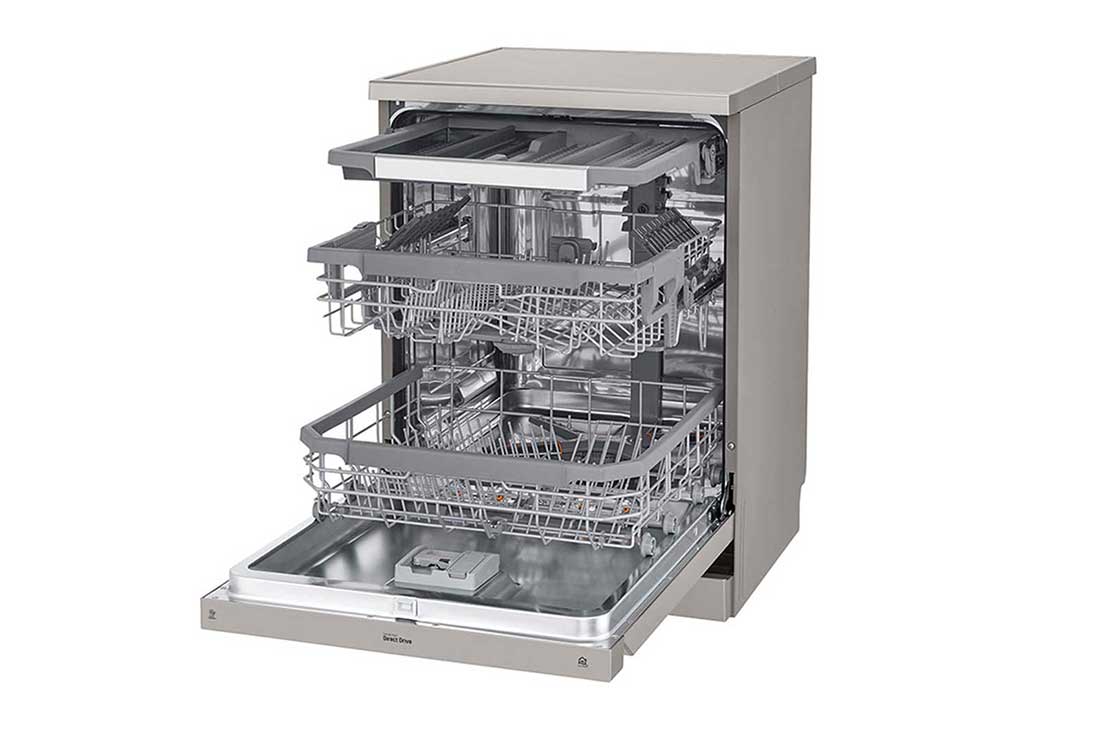 LG ال‌جی، ماشین ظرفشویی 14 نفره، فناوری™TrueSteam و™QuadWash ،نقره‌ای مات  , XD77S, thumbnail 5