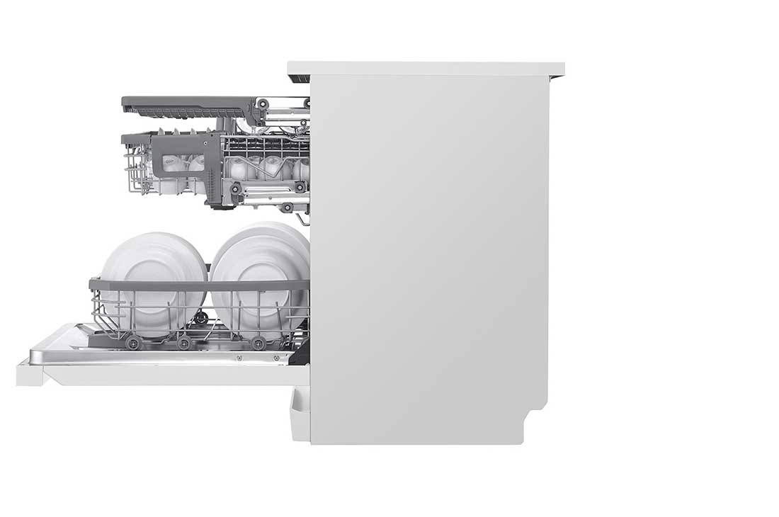 LG ال‌جی، ماشین ظرفشویی 14 نفره، فناوری™TrueSteam و™QuadWash، سفید  , XD90W, thumbnail 10