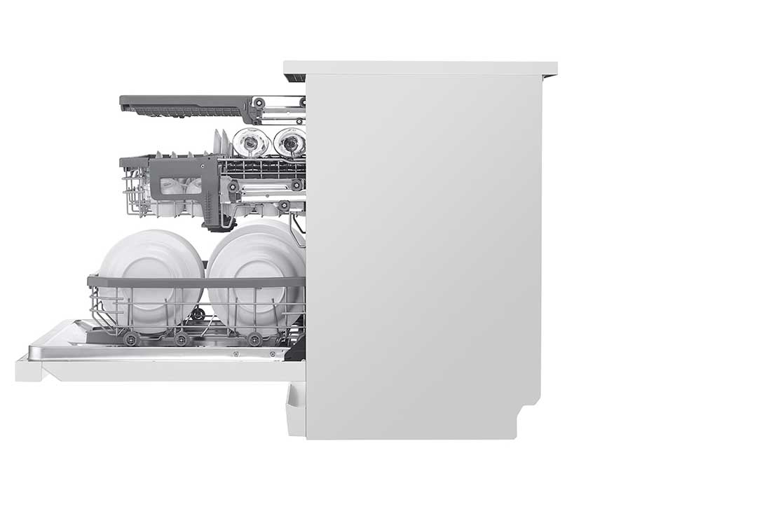 LG ال‌جی، ماشین ظرفشویی 14 نفره، فناوری™TrueSteam و™QuadWash، سفید  , XD90W, thumbnail 11