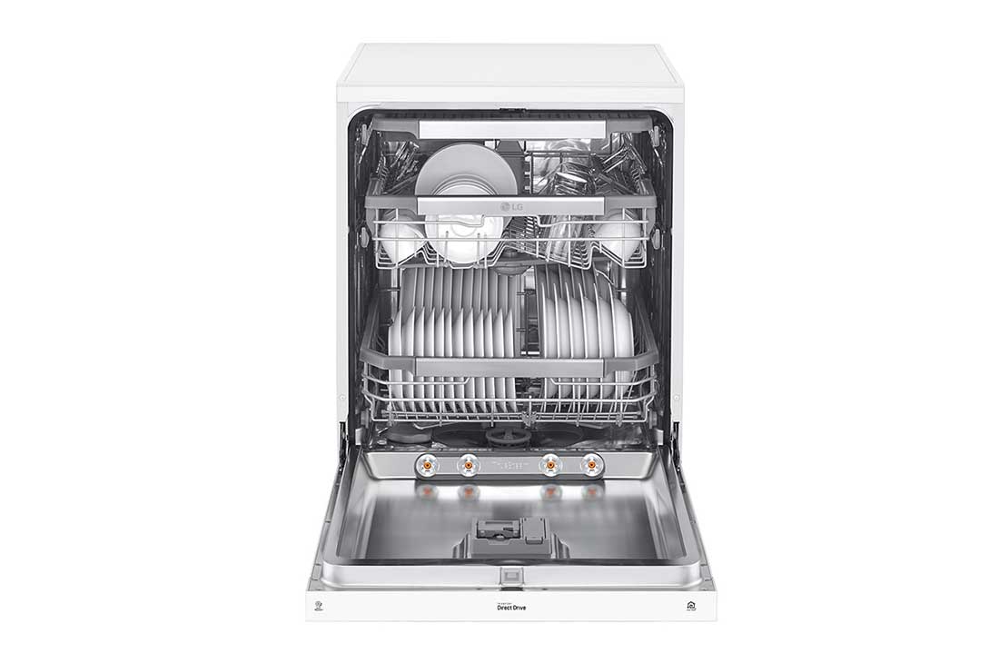 LG ال‌جی، ماشین ظرفشویی 14 نفره، فناوری™TrueSteam و™QuadWash، سفید  , XD90W, thumbnail 3