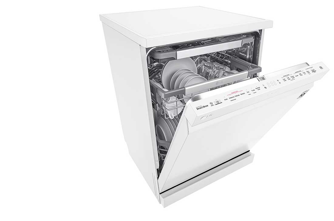 LG ال‌جی، ماشین ظرفشویی 14 نفره، فناوری™TrueSteam و™QuadWash، سفید  , XD90W, thumbnail 8