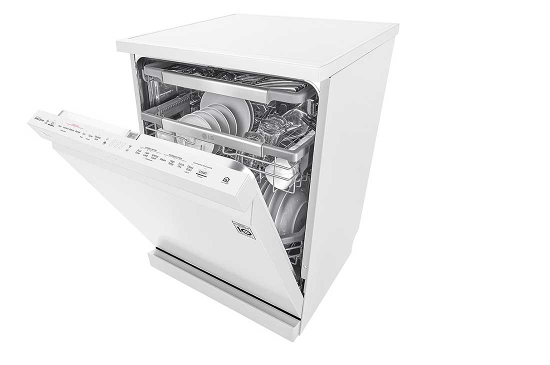 LG ال‌جی، ماشین ظرفشویی 14 نفره، فناوری™TrueSteam و™QuadWash، سفید  , XD90W, thumbnail 9