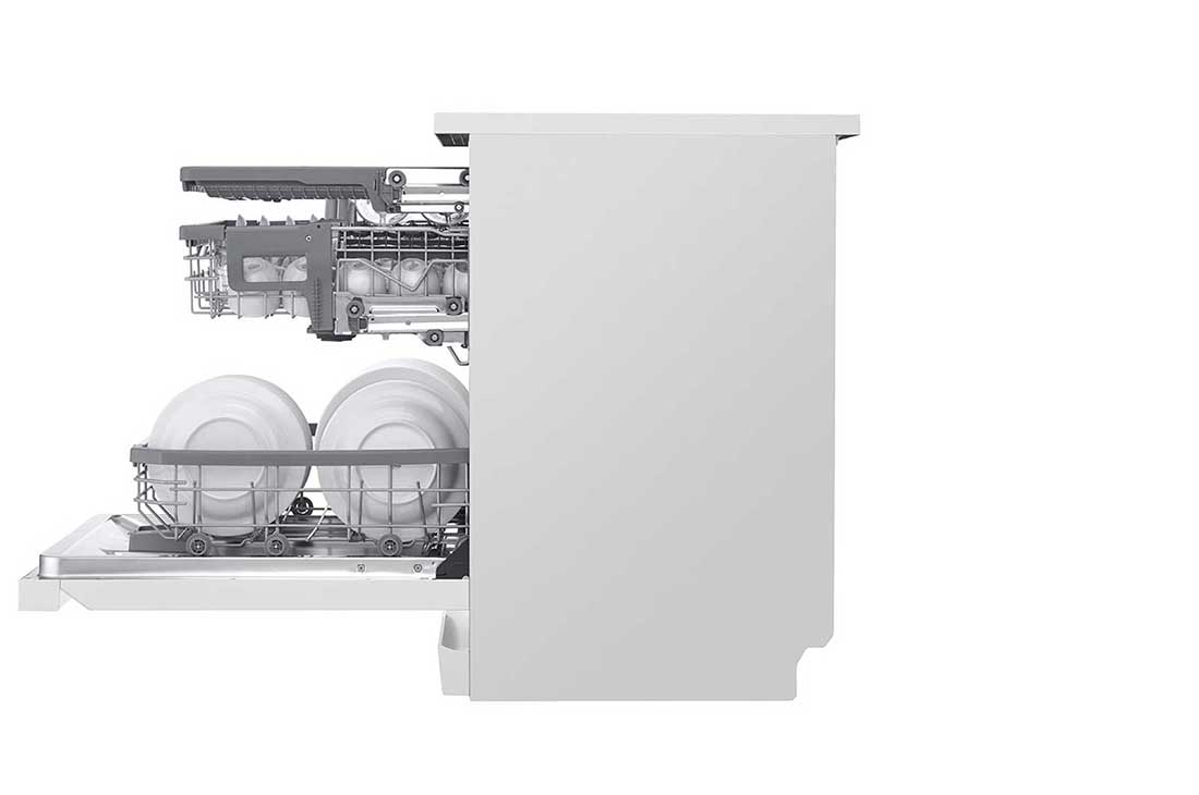 LG ال‌جی، ماشین ظرفشویی 14 نفره، فناوری™TrueSteam و™QuadWash، سفید  , XD77W, thumbnail 11