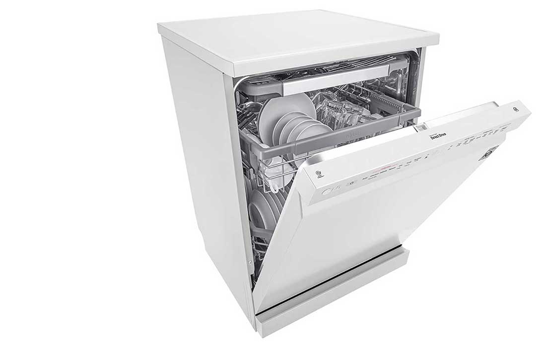 LG ال‌جی، ماشین ظرفشویی 14 نفره، فناوری™TrueSteam و™QuadWash، سفید  , XD77W, thumbnail 8