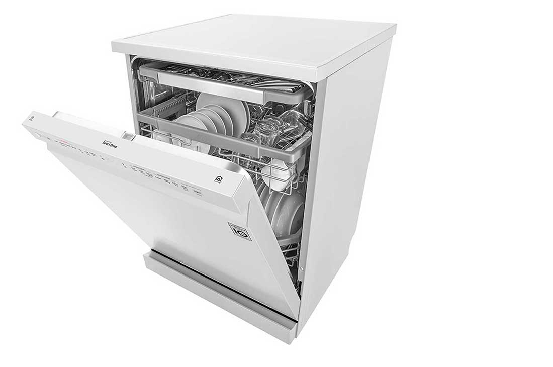 LG ال‌جی، ماشین ظرفشویی 14 نفره، فناوری™TrueSteam و™QuadWash، سفید  , XD77W, thumbnail 9