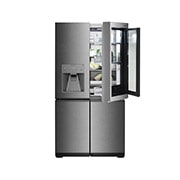 LG ™LG SIGNATURE InstaView Door-in-Door، ساید بای ساید، 640 لیتر , LG SIGNATURE 31 cu. ft. Smart wi-fi Enabled InstaView™ Door-in-Door® Refrigerator, view of opened Knock on Magic space, LUPXS3186N, thumbnail 3, SG1, thumbnail 2