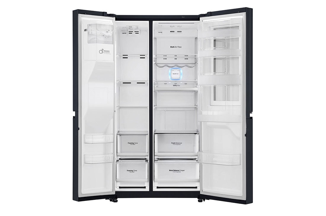 LG ال‌جی، یخچال فریزر ساید بای ساید InstaView Door-in-Door، ظرفیت 601 لیتر , front door opened view, GC-X267SSCS, thumbnail 5