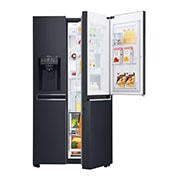 LG ال‌جی، یخچال فریزر ساید بای ساید InstaView Door-in-Door، ظرفیت 601 لیتر , front door single opened view, GC-X267SSCS, thumbnail 3