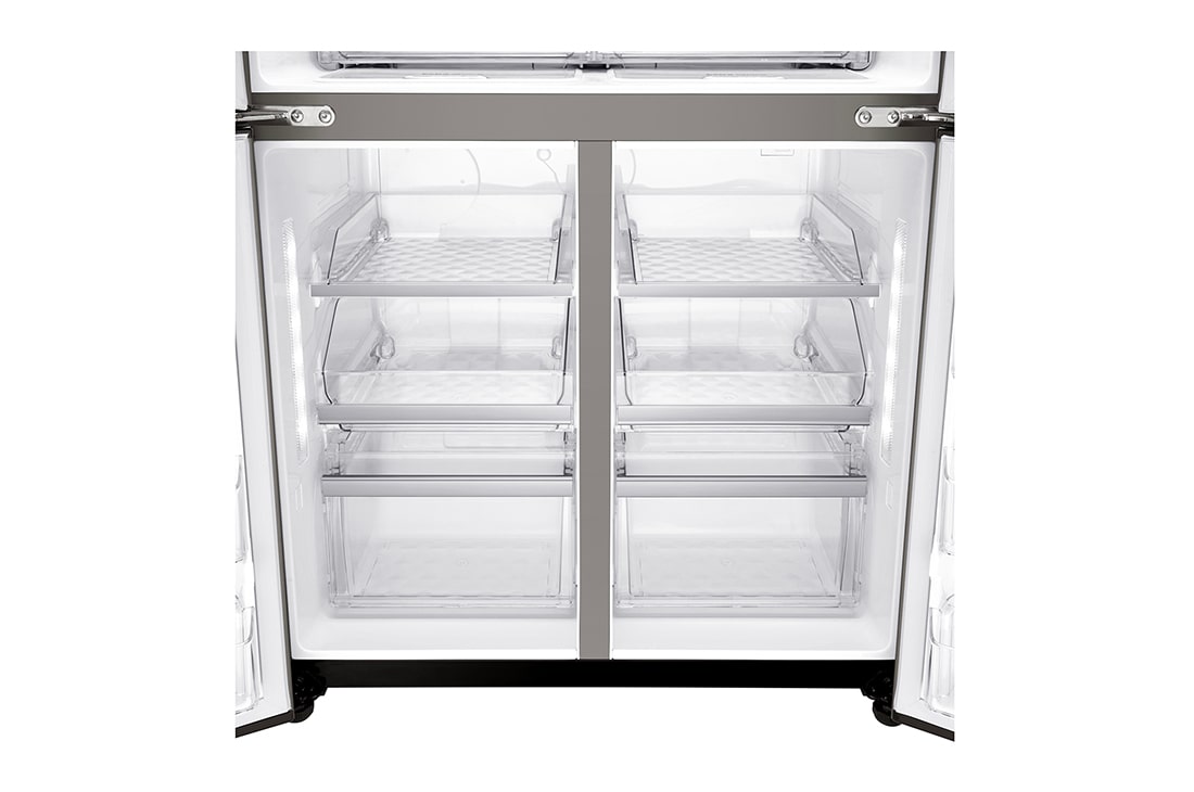 LG ال‌جی، یخچال فریزر ™InstaView Door-in-Door، درب فرانسوی، 716 لیتر، مشکی , Bottom portion open, GR-X39FMKHL, thumbnail 12