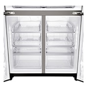 LG ال‌جی، یخچال فریزر ™InstaView Door-in-Door، درب فرانسوی، 716 لیتر، مشکی , Bottom portion open, GR-X39FMKHL, thumbnail 12