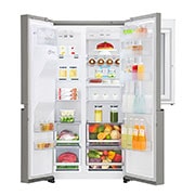 LG ال‌جی، یخچال فریزر ساید بای ساید InstaView Door-in-Door، ظرفیت 601 لیتر , Front all Door open View, GC-X267SQCS, thumbnail 6