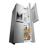 LG ال‌جی، یخچال فریزر ساید بای ساید InstaView Door-in-Door، ظرفیت 601 لیتر , Bottom perspective with door view, GC-X267SQCS, thumbnail 8