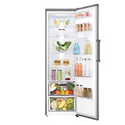 LG ال‌جی، یخچال تک درب، 313 لیتر، نقره‌ای پلاتینیومی, Front open view with food, GC-F411ELDM, thumbnail 2