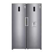 LG ال‌جی، یخچال تک درب، 313 لیتر، نقره‌ای پلاتینیومی, Twin refrigerator front view, GC-F411ELDM, thumbnail 14