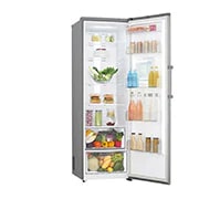LG ال‌جی، یخچال تک درب، 313 لیتر، نقره‌ای, left side door open view with food, GC-F411EQDM, thumbnail 9