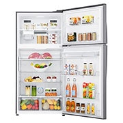 LG ال‌جی، یخچال بالا فریزر، 830 لیتر، استیل درخشان, front open view, GR-F882HLHU, thumbnail 2