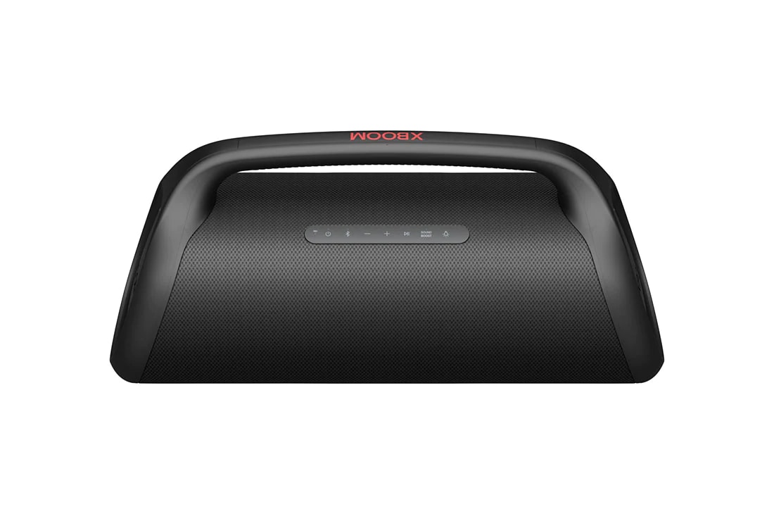 LG XBOOM Go XG9QBK, Front 30 degree view, XG9QBK