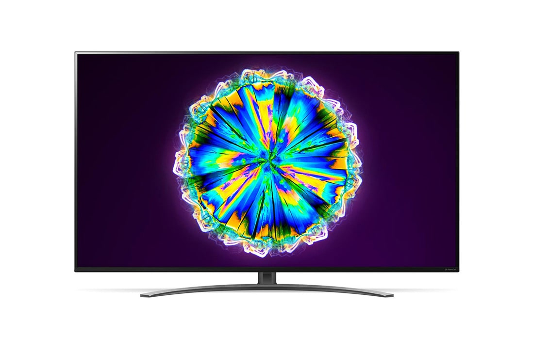LG ال‌جی،LG Nanocell ، تلویزیون 65 اینچ سری NANO86، تکنولوژی هوشمند AI ThinQ، سیستم عامل WebOS، کیفیت 4k، توانایی نمایش محتوای HDR، تکنولوژی Local Dimming(تاریکی موضعی)، پایه وسط و هلالی شکل, نمای جلو با تصویر میانقاب, 65NANO86VNA, thumbnail 2