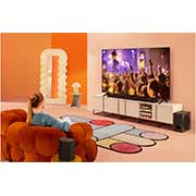 LG ال‌جی،LG QNED 80 ، تلویزیون 75 اینچ سری QNED80، کیفیت 4k، تکنولوژی هوشمند AI ThinQ، سیستم عامل WebOS، زبان طراحی 3side cinema، توانایی نمایش محتوای HDR، تکنولوژی Local Dimming(تاریکی موضعی)، پایه دوطرفه، محصول 2022, Life style images, 75QNED806QA, thumbnail 7