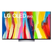 LG ال‌جی،LG OLED C2 evo ، تلویزیون 55 اینچ سری C2، کیفیت 4k، تکنولوژی هوشمند AI ThinQ و WebOS، توانایی نمایش محتوایDolby Vision و HLG، تکنولوژی Dolby Atmos، تکنولوژی VRR، تکنولوژی G-sync برای اتصال به کنسول بازی، تکنولوژی تصویر Pixel Dimming(تاریکی موضعی)، پایه وسط، محصول 2022, نمای جلو , OLED55C26LA, thumbnail 1