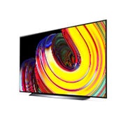 LG ال‌جی،LG OLED CS evo، تلویزیون 65 اینچ سری CS، کیفیت4k، تکنولوژی هوشمند AI ThinQ و WebOS، زبان طراحی 4side cinema، توانایی نمایش محتوایDolby Vision و HLG، تکنولوژی Dolby Atmos، تکنولوژی VRR، تکنولوژی G-sync برای اتصال به کنسول بازی، تکنولوژی تصویر Pixel Dimming(تاریکی موضعی)،پایه وسط،محصول 2022, نمایی از نمایشگر عریض, OLED65CS6LA, thumbnail 3