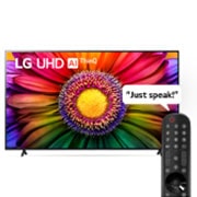 LG ال‌جی،LG UHD UR80 ، تلویزیون 86 اینچ سری UR80، کیفیت 4k، کنترل جادویی، تکنولوژی هوشمند AI ThinQ، سیستم عامل WebOS، توانایی نمایش محتوای HDR با فرمتHLG، تکنولوژی AI Picture Pro وAI Sound Pro (5.1.2ch)، پایه دو طرفه، جدید 2023, نمای جلو از تلویزیون LG UHD, 86UR80006LA, thumbnail 1