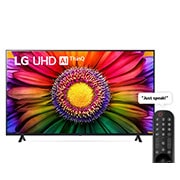 LG ال‌جی،LG UHD UR80 ، تلویزیون 70 اینچ سری UR80، کیفیت 4k، کنترل جادویی، تکنولوژی هوشمند AI ThinQ، سیستم عامل WebOS، توانایی نمایش محتوای HDR با فرمتHLG، تکنولوژی AI Picture Pro وAI Sound Pro (5.1.2ch)، پایه دو طرفه، جدید 2023, نمای جلو از تلویزیون LG UHD, 70UR80006LJ, thumbnail 1