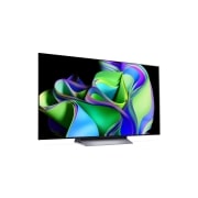 LG ال‌جی،LG OLED C3 evo ، تلویزیون 77 اینچ سری C3،کیفیت 4k، تکنولوژی هوشمند AI ThinQ و WebOS، کنترل جادویی، زبان طراحی 4side cinema، توانایی نمایش محتوایDolby Vision و HLG، تکنولوژی AI Picture Pro وAI Sound Pro (9.1.2ch) و Dolby Atmos، تکنولوژیVRRو G-sync برای اتصال به کنسول بازی، پایه وسط، جدید 2023 , نمای جانبی راست با اندکی زاویه, OLED77C36LA, thumbnail 6