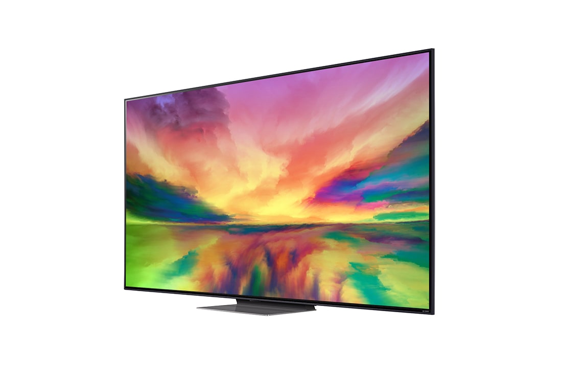 LG ال‌جی،LG QNED 81 ، تلویزیون 75 اینچ سری QNED81R، کیفیت 4K، تکنولوژی هوشمند AI ThinQ، سیستم عامل WebOS، کنترل جادویی، زبان طراحی 3side cinema، توانایی نمایش محتوای HDR با فرمتHLG، تکنولوژی AI Picture Pro وAI Sound Pro (5.1.2ch)، پایه وسط، جدید 2023 , نمای جانبی 30 درجه با تصویر داخل قاب, 75QNED816RA, thumbnail 3