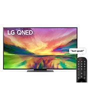 LG ال‌جی،LG QNED 81 ، تلویزیون 55 اینچ سری QNED81R، کیفیت 4K، تکنولوژی هوشمند AI ThinQ، سیستم عامل WebOS، کنترل جادویی، زبان طراحی 3side cinema، توانایی نمایش محتوای HDR با فرمتHLG، تکنولوژی AI Picture Pro وAI Sound Pro (5.1.2ch)، پایه وسط، جدید 2023 , نمای جلو از تلویزیون LG QNED با تصویر داخل قاب و لوگوی محصول روی آن, 55QNED816RA, thumbnail 1