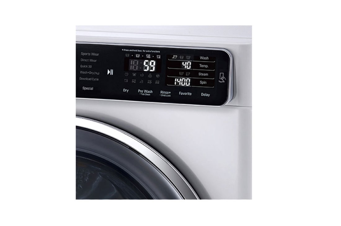 LG ال‌جی، ماشین لباسشویی 10.5 کیلوگرمی، تکنولوژی™TrueSteam، سفید, WM-L1055CW, thumbnail 7