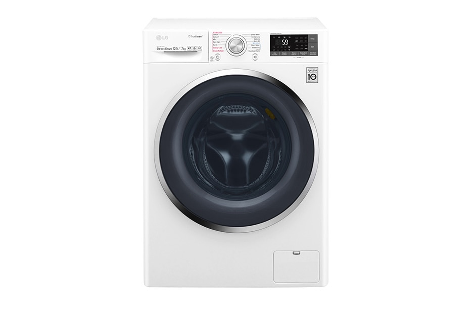 LG ال‌جی، ماشین لباسشویی 10.5 کیلوگرمی، مجهز به خشک کن،TrueSteam ،ThinQ، سفید , WM-1045CW