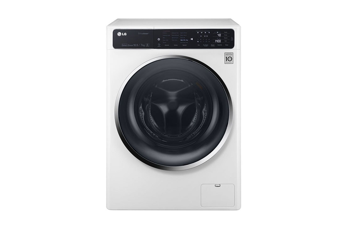 LG ال‌جی، ماشین لباسشویی 10.5 کیلوگرمی، مجهز به خشک کن، ™TrueSteam، سفید , WM-1057CW