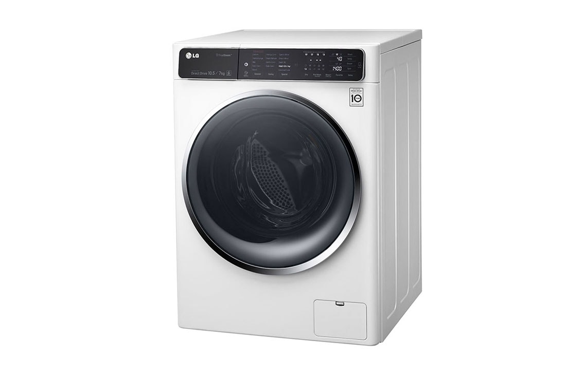 LG ال‌جی، ماشین لباسشویی 10.5 کیلوگرمی، مجهز به خشک کن، ™TrueSteam، سفید , WM-1057CW, thumbnail 4
