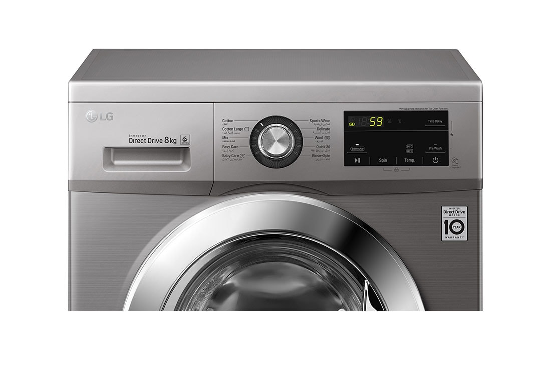 LG ال‌جی، ماشین لباسشویی 8 کیلوگرمی، 6MOTION, Detail view of control panel, FH2J3TNG5, thumbnail 4