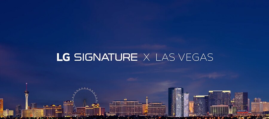Un'immagine del profilo notturno di Las Vegas.
