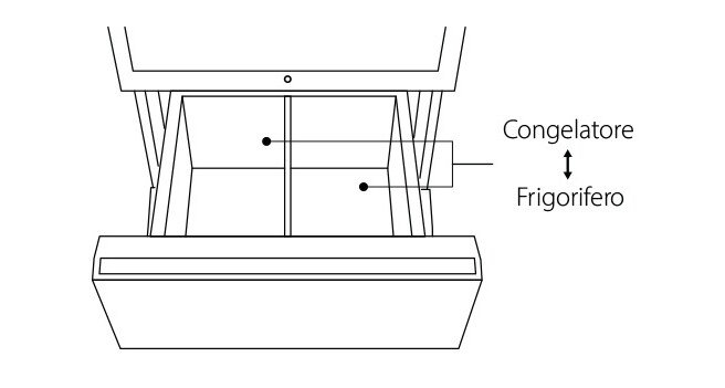 I cassetti convertibili di LG SIGNATURE Frigorifero Combinato passano dalla modalità congelatore a quella frigorifero.