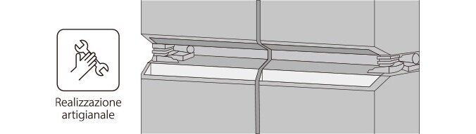 Immagine che mostra come la maniglia del Frigorifero LG SIGNATURE sia realizzata in alluminio