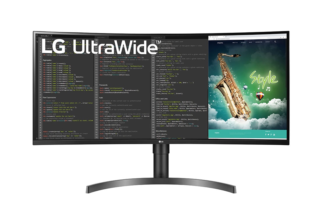 LG 35インチ曲面型大画面、高解像度ウルトラワイドモニター。ゲームでも活躍するリフレッシュレート100Hzに対応, 35WN75C-B