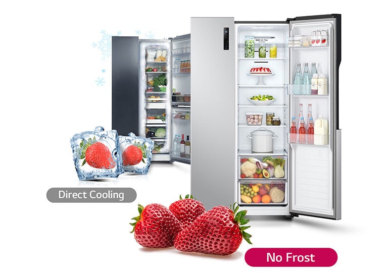 Expressing the function of a frost-free refrigerator with strawberries.