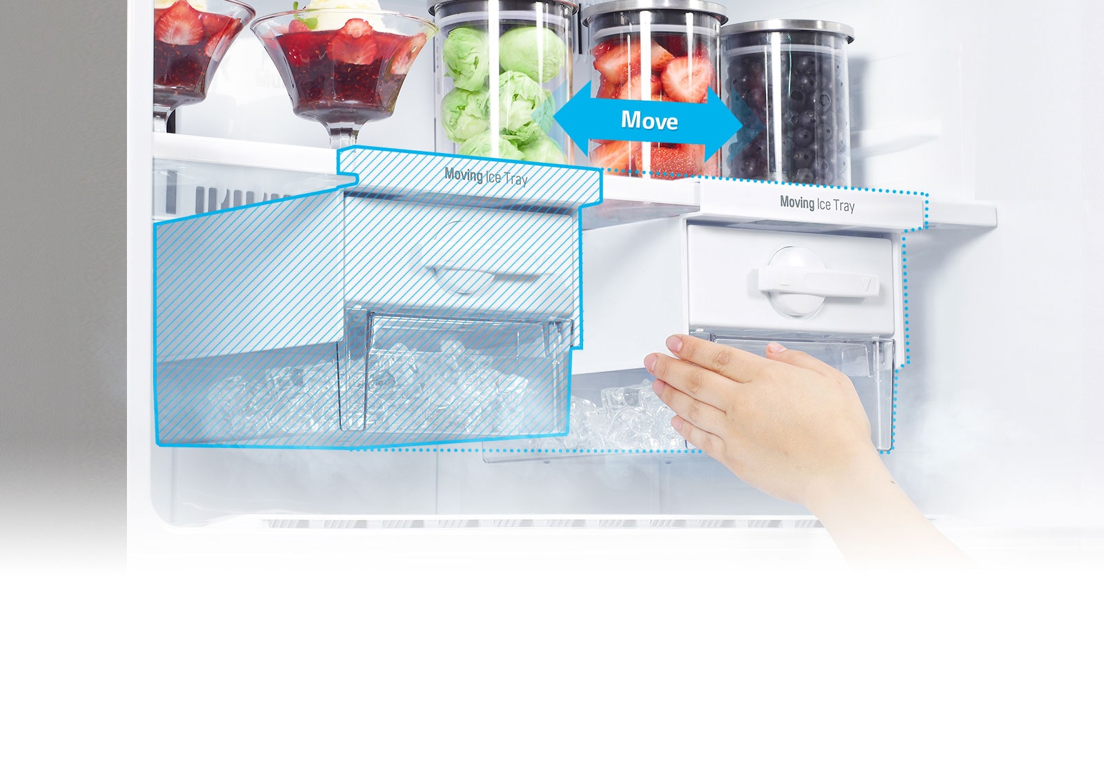 movable ice tray