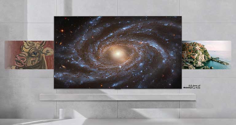 تعرض شاشة LG OLED evo AI G6 مع LG Gallery+ أعمالاً فنية منسقة - صور ذات طابع فضائي، ولوحات على الطراز الكوري، ومناظر طبيعية خلابة - تتنقل عبر كل قطعة على الشاشة. 