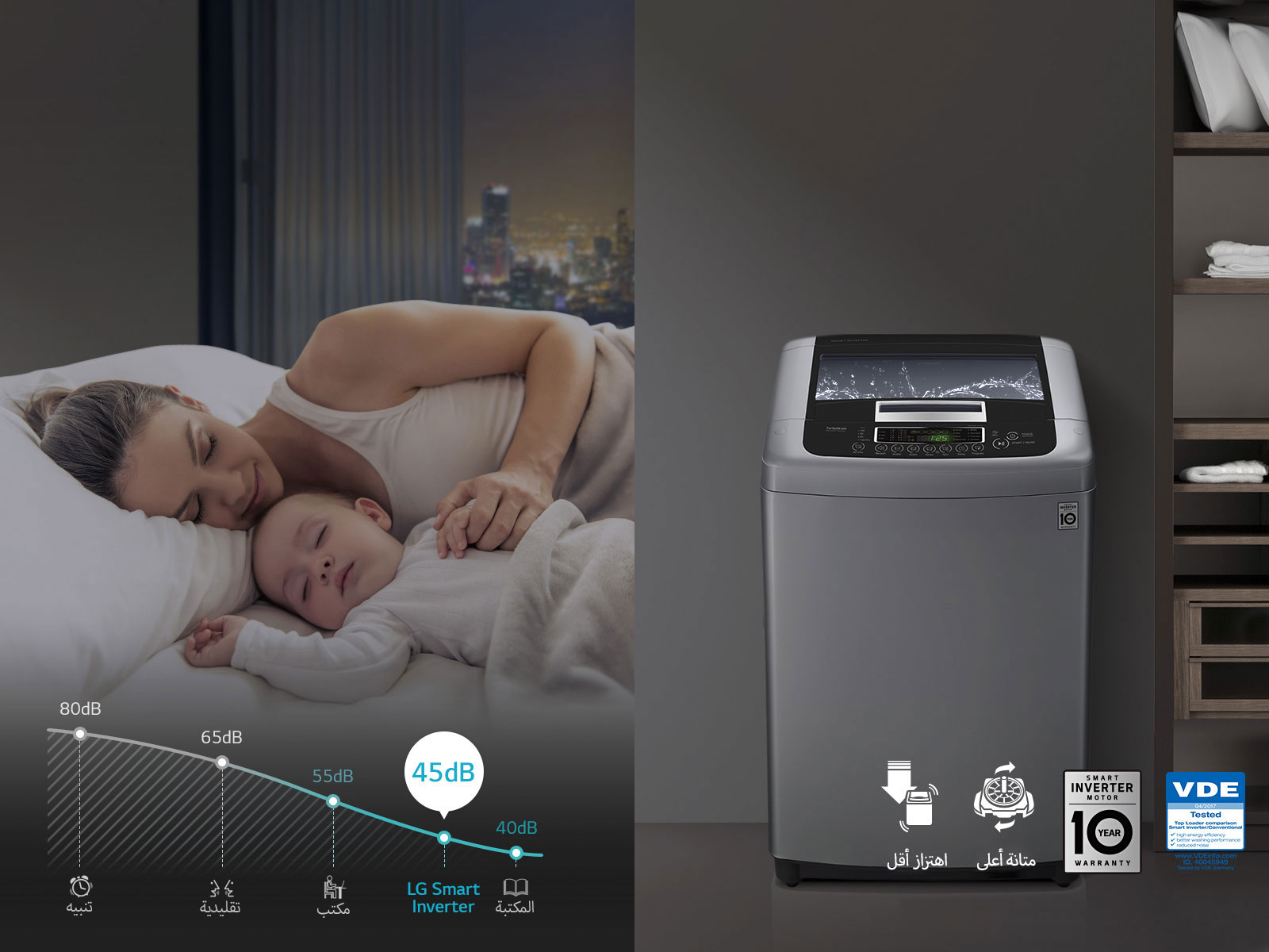 LoDecibel™ واهتزاز أقل