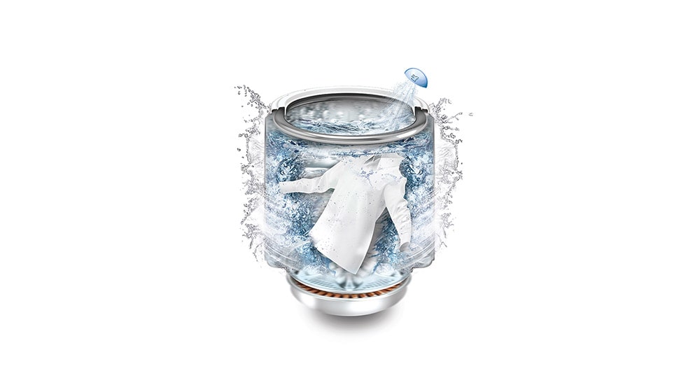 تظهر تيارات مياه قوية للتنظيف الشامل.