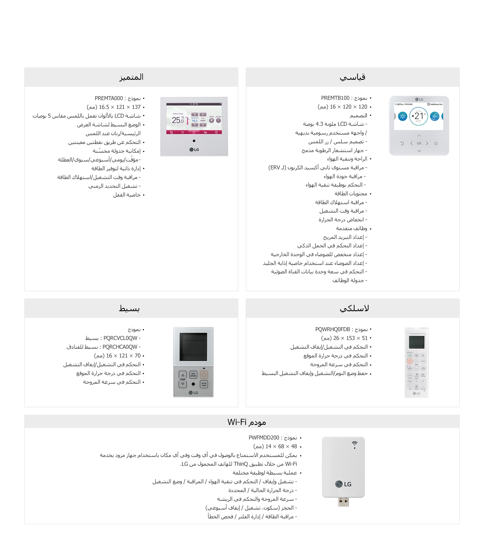عرض  وحدات التحكم الفردية1